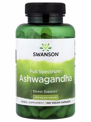 Swanson, Full Spectrum® Ashwagandha, 100 Vegan Capsules (450 mg per Capsule)