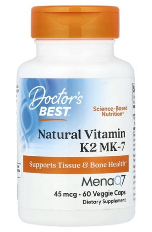 Doctor's Best, Natural Vitamin K2 MK-7 , 45 mcg, 60 Veggie Caps