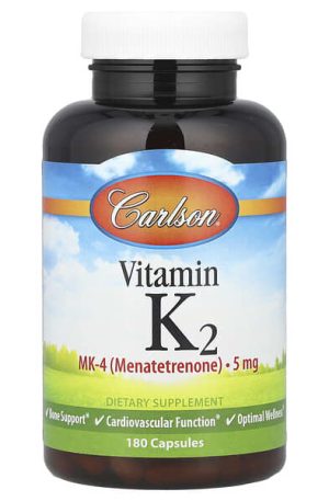 Carlson, Vitamin K2, MK-4 (Menatetrenone), 5 mg, 180 Capsules