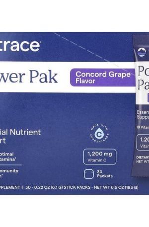 Trace, Power Pak, Essential Nutrient Support, Concord Grape, 30 Stick Packs, 0.22 oz (6.1 g) Each