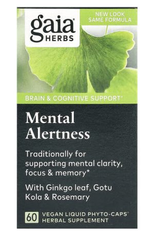 Gaia Herbs, Mental Alertness, 60 Vegan Liquid Phyto-Caps®
