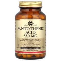 Solgar, Pantothenic Acid, 550 mg, 100 Vegetable Capsules